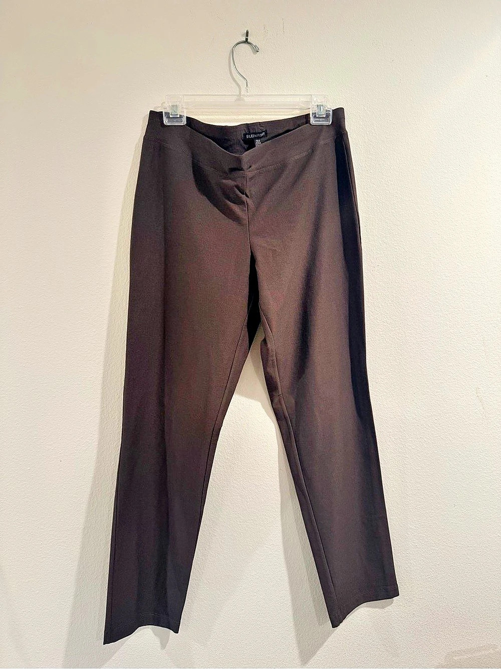 EILEEN FISHER Washable Stretch Crepe Slim Ankle Pant Pants Brown Medium